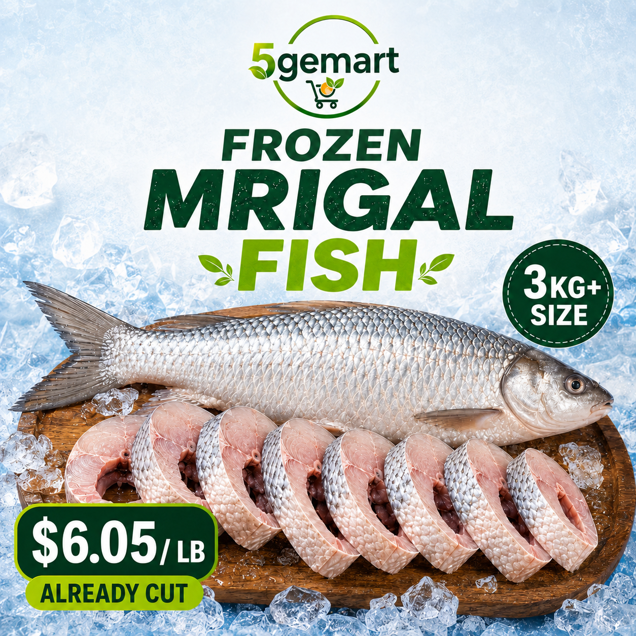 Mrigal Fish - Frozen ~3.5kg