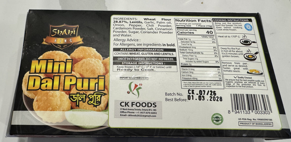 Shahi Mini dal Puri