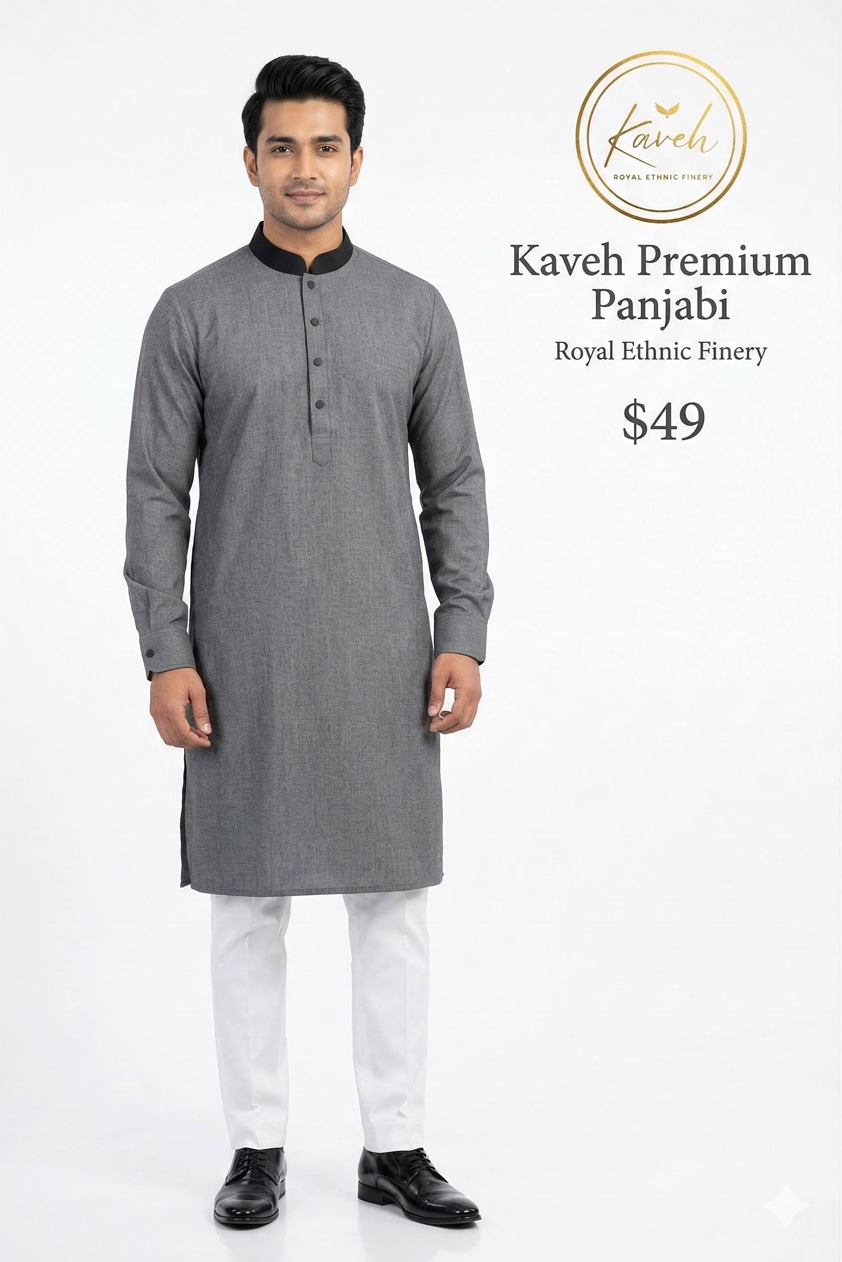Kaveh Premium Panjabi - Grey