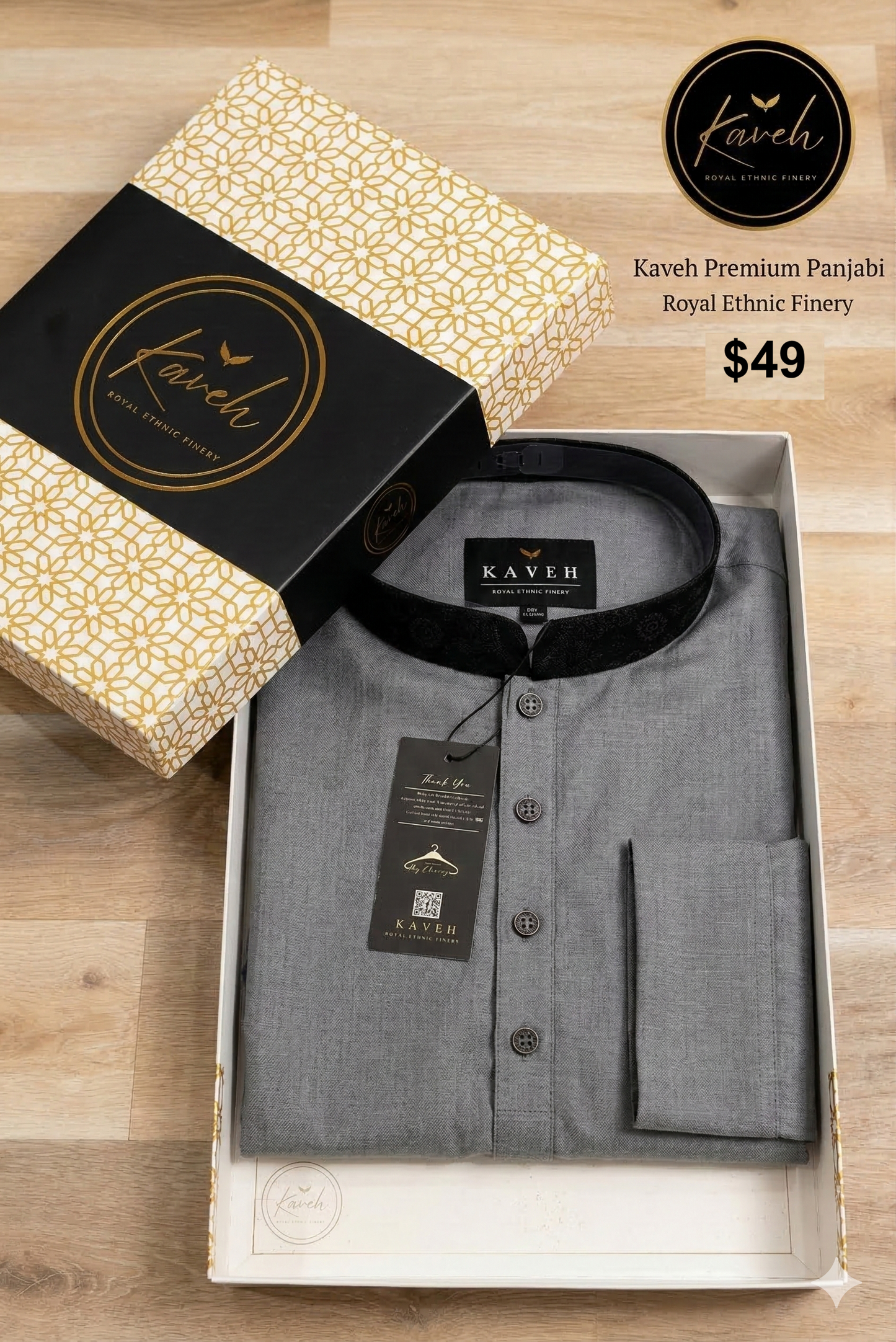 Kaveh Premium Panjabi - Grey