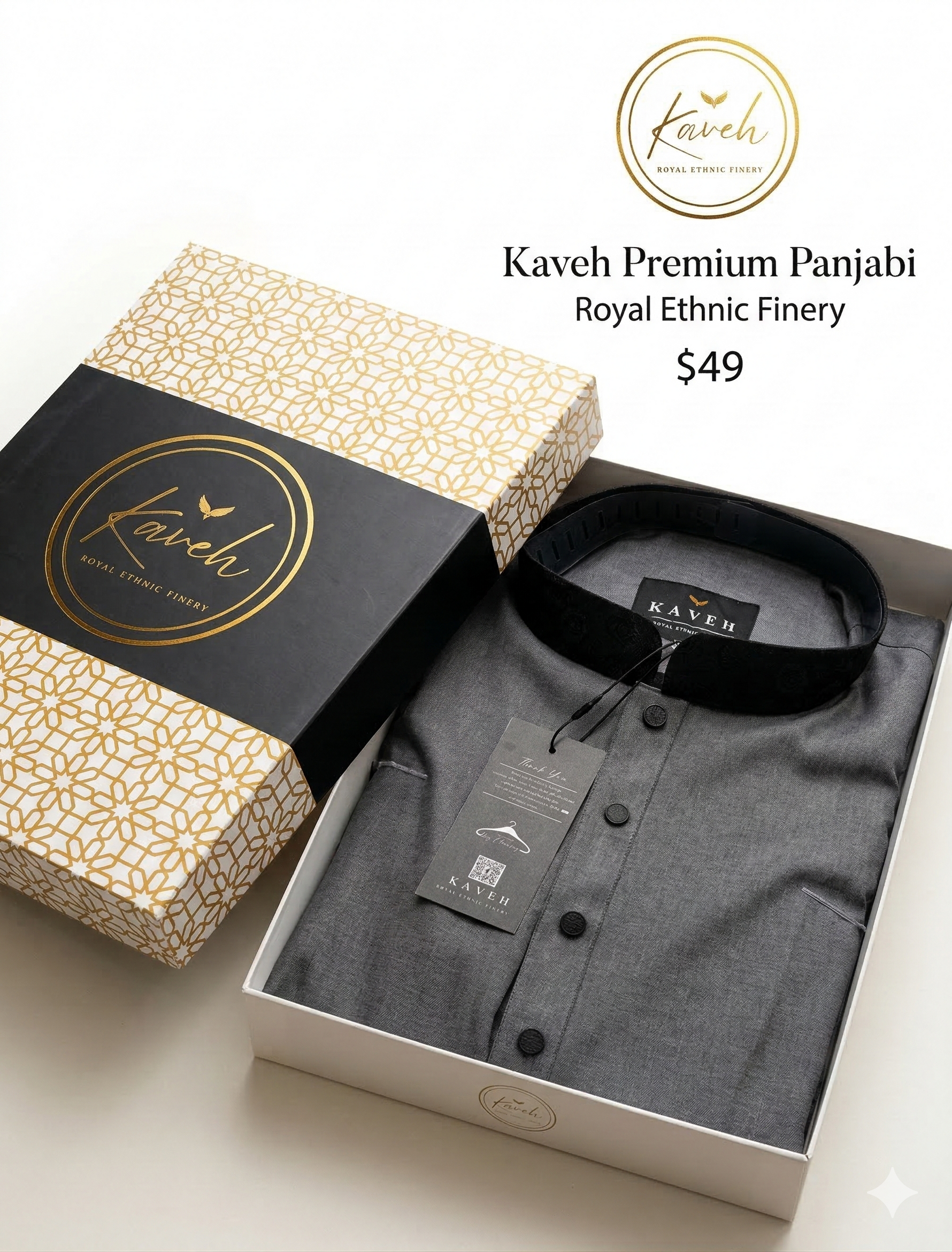 Kaveh Premium Panjabi - Grey